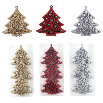 3Ct 4.5" Christmas Tree Ornament, 3 Colors
