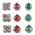 4Ct Christmas 80Mm Ornament Balls, 3 Designs
