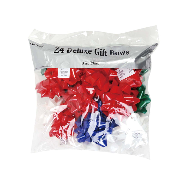24Ct 3.5" Gift Bow Value Pack Bow Bag Asst/Metallic And Varnish