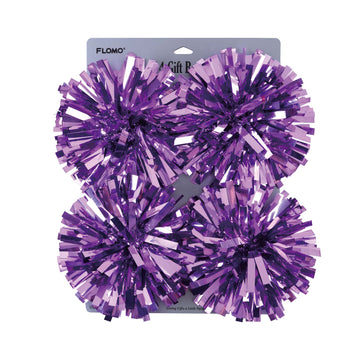 4Pk 5" Metallic Tinsel Bow