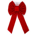 10"W X 22"L 7-Loop Red Velvet Tone-On-Tone Bow