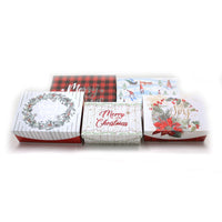 5Pc Christmas Joy Glitter And Hot Stamping Rectangle Nested Boxes With Magnetic Lid