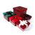 5Pc Christmas Plaid Square Nested Boxes With Seperate Lids With Bows And Bells