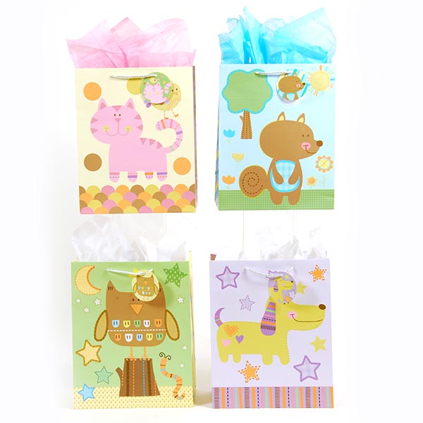 Large Nursery Friends On Matte Gift Bag, 4 Designs