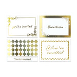 8 Invitation Cards W/Hot Stamping + Envelopes, 8 Designs