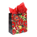 Grande (Large) Red Poppies Flocked Matte Bag, 1 Design