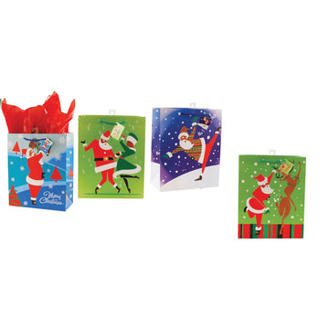 Christmas-Small Matte Black Santa Collection, 4 Designs