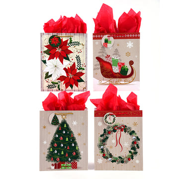 Small Farmhouse Christmas Printed Bag, 4 Designs