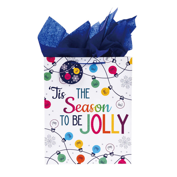 Extra Large Christmas Lights Party Printed Bag, 4 Designs