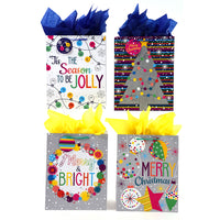 Medium Christmas Lights Party Printed Bag, 4 Designs