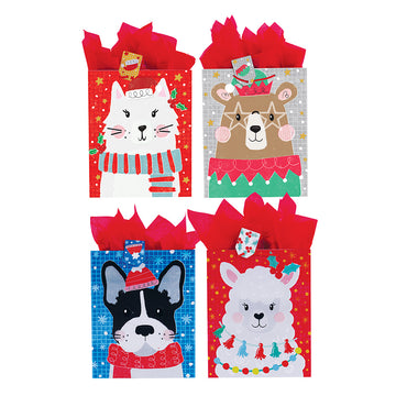 Super Christmas Tassels Printed Bag, 4 Designs