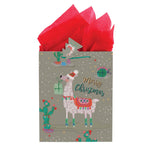 Small Llama Christmas Printed Bag, 4 Designs