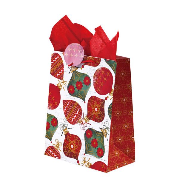 Medium Christmas Red Presents Party Printed Bag, 4 Designs