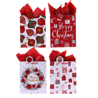 Extra Large Christmas Red Presents Party Printed Bag, 4 Designs
