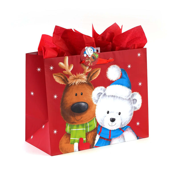 Horizontal Jumbo Friends Of Santa Printed Bag, 4 Designs