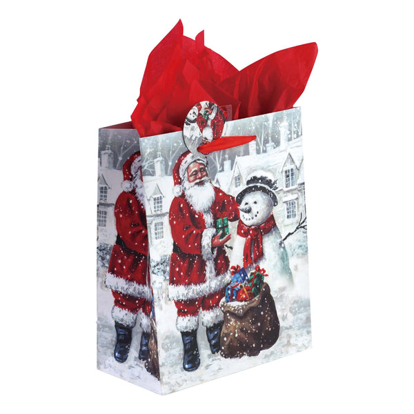 Large Snowy Christmastime Printed Bag, 4 Designs