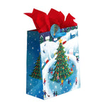 Large Snowy Christmastime Printed Bag, 4 Designs
