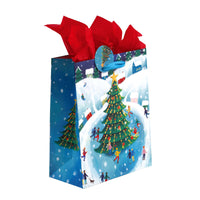 Large Snowy Christmastime Printed Bag, 4 Designs