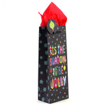 Bottle Santa'S Typography Printed Bag, 4 Designs