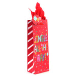Bottle Santa'S Typography Printed Bag, 4 Designs