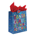3Pk Large Santa'S Typography Printed Bag, 4 Designs