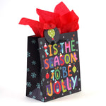 Medium Santa'S Typography Printed Bag, 4 Designs