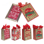 2Pk Extra Large Christmas Signs Printed Bag, 4 Designs