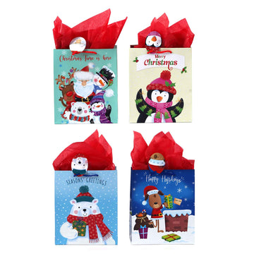 Medium Christmas Fun With Friends Printed Bag, 4 Designs