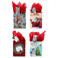 Small Happy Retro Christmas Printed Bag, 4 Designs