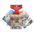 Small 3Pk Mixed Christmas Town On Matte Gift Bags With Header, 4 Groups