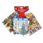 Small 3Pk Mixed Christmas Town On Matte Gift Bags With Header, 4 Groups