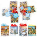 Small 3Pk Mixed Christmas Town On Matte Gift Bags With Header, 4 Groups