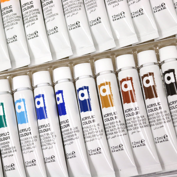 Crafts 4 All Acrylic Paint Set For Adults & Kids 12 Pack 12Ml Paints For  Canvas