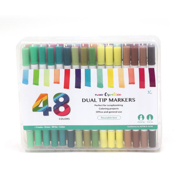 12 Pieces Dual Tip Highlighter Pen Markers for Scrapbooking