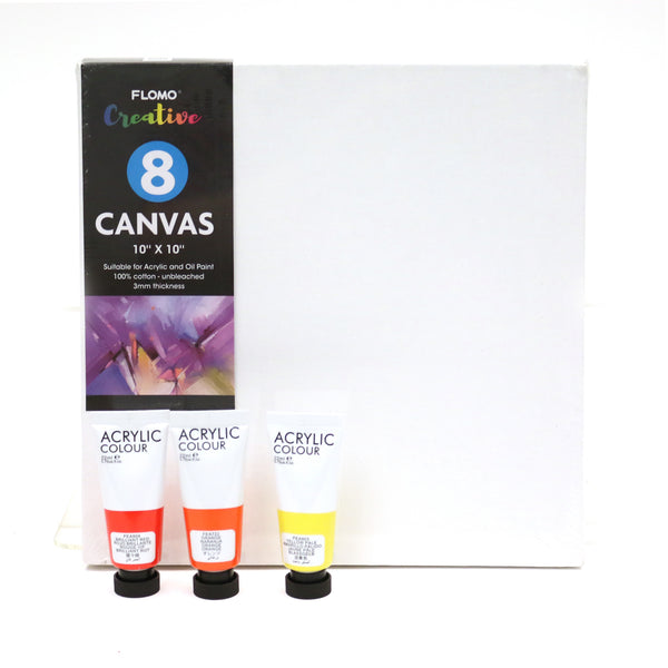 8pc Canvas Panel Set, 10" X 10", 2 Assortments