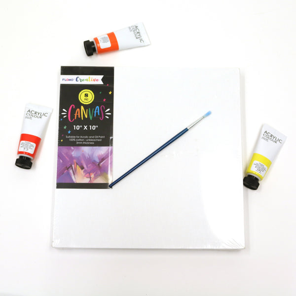 8pc Canvas Panel Set, 10" X 10", 2 Assortments