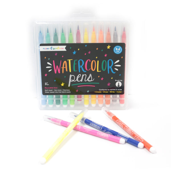 Washable Watercolour Pen With Stamp Kid Water Color Pen Marker Pen