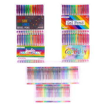 60Pc Color Gel Pen Set, 60 Colors, 4 Assortments