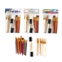 25Ct Paint Brush Set, 3 Assortments