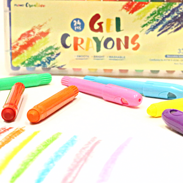 24Ct Gel Crayons, 2 Assortments