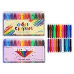 24Ct Gel Crayons, 2 Assortments