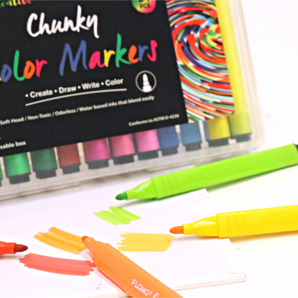 24Ct Chunky Watercolor Markers, 2 Assortments