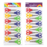 12Pk 5" Scissors, 3 Colors, 2 Assortments