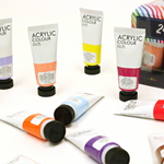 24Ct 22Ml Acrylic Paints In Acetate Box With Handle, 2 Assortments
