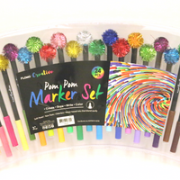 24Ct Pompom Markers, 2 Assortments