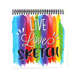 100 Sht/200 Page 12"X12" Sketch Book W 25Pk Color Markers, Hot Stamp Creativity Love, 2 Designs