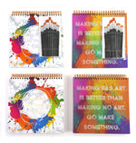 100 Sht/200 Page 12X12 Sketch Book W/15Pk Paint Brushes, Hot Stamp, Colorwash, 2 Designs