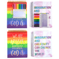 100 Sht/200 Page Sketch Book 9"X12" W/12Pk Color Markers, Hot Stamp, Rainbow-Imagine,2 Designs