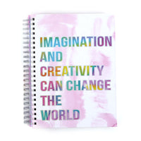 100 Sht/200 Page Sketch Book 9"X12" W/12Pk Color Markers, Hot Stamp, Rainbow-Imagine,2 Designs