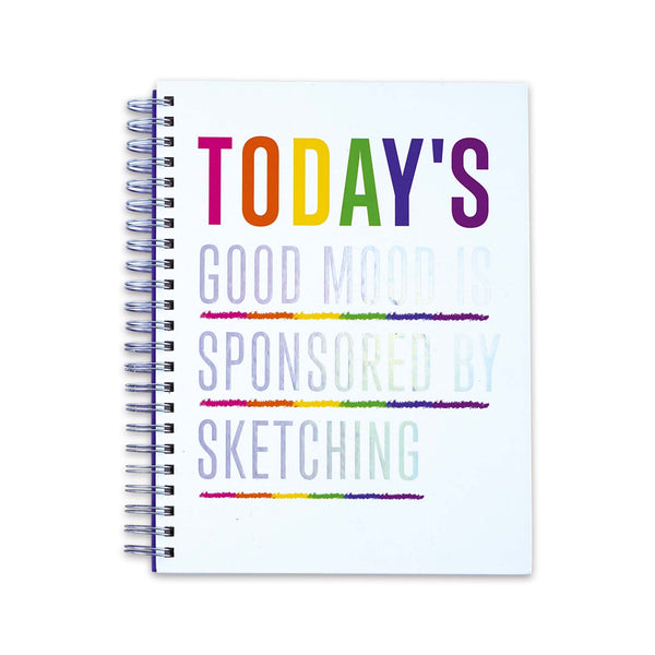 100 Sht/200 Page Sketchbook 9"X12", W/12Pk Gel Pens, Hot Stamp, Creative Mood, 2 Designs